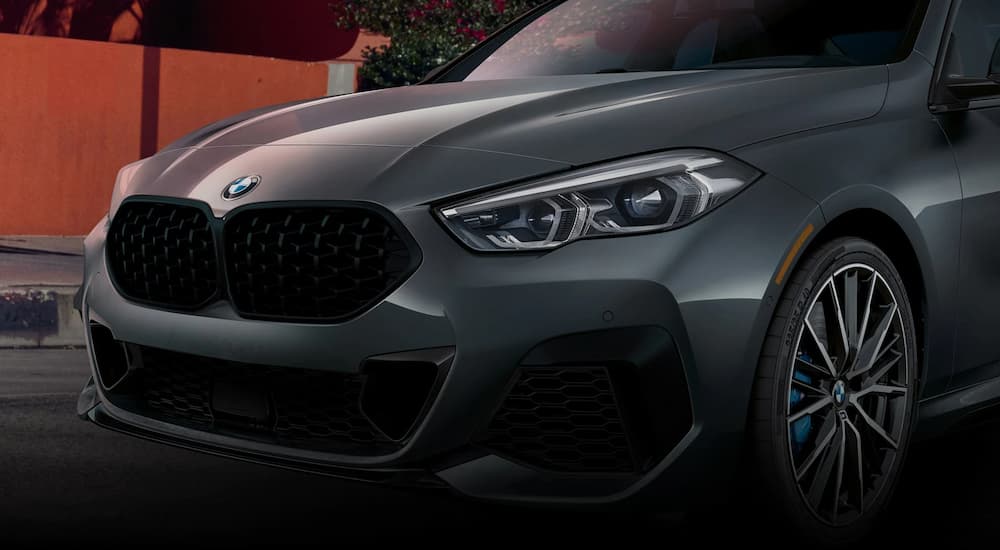 The front of a grey 2022 BMW 2 Series Convertible is shown.