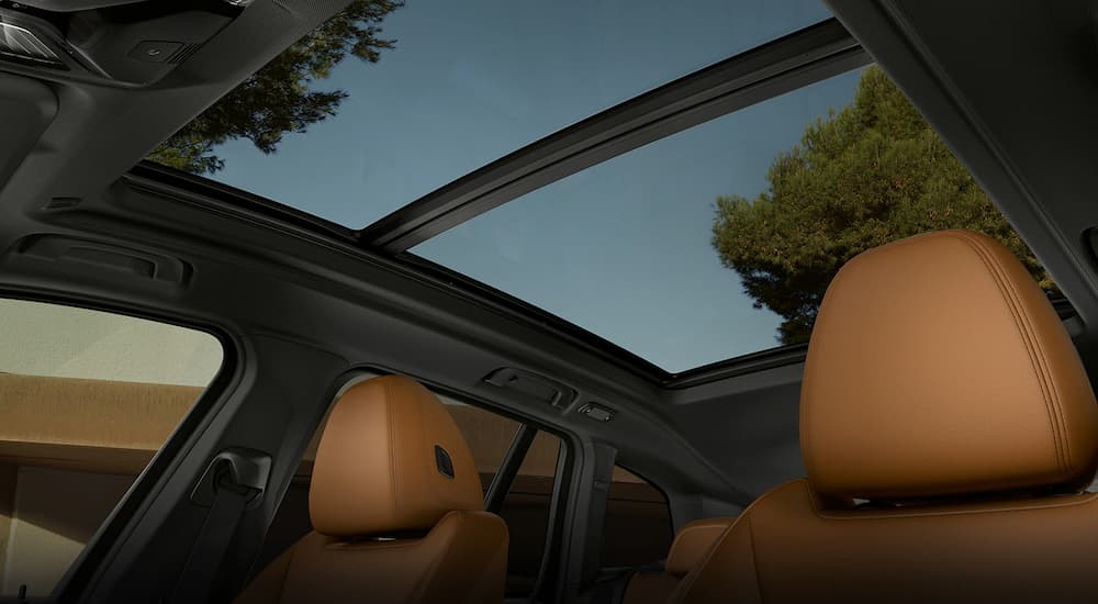 The panoramic moonroof is shown in a 2023 BMW X3.